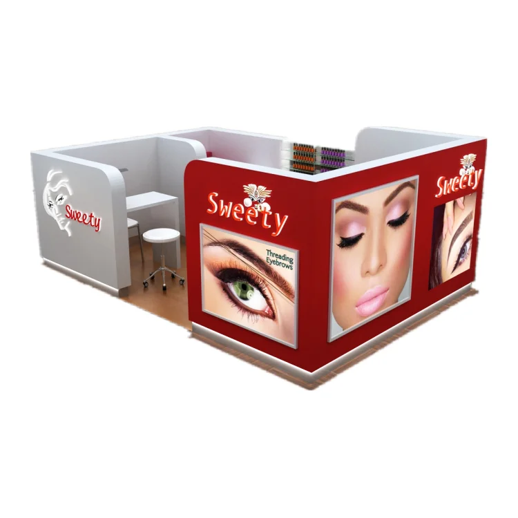 Wholesale Shopping Mall Eyebrow Threading Kiosk Brow With Chair for Sale