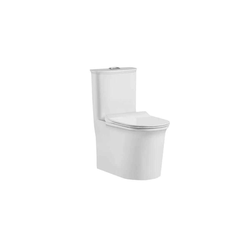 Project Wholesale Modern Upper-Pressing Two-End Button White Finish Ceramic Western Sitting WC Toilet with cUPC Approval