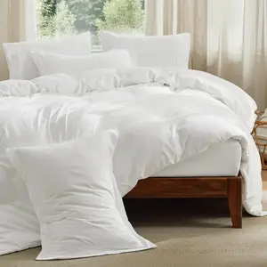 Four-Piece High Quality Satin Hotel Linen Set Pure Cotton Sheet Pillowcase Duvet Cover for Bed All Season