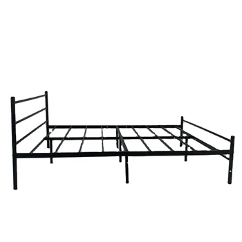 New design iron black and white metal double bed frame can be customized steel bed