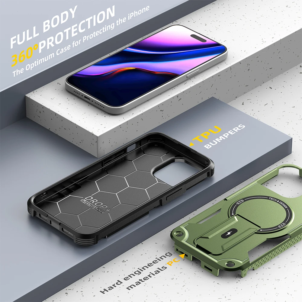Hybrid 2-in-1 Waterproof Case for iPhone 17 Pro Max