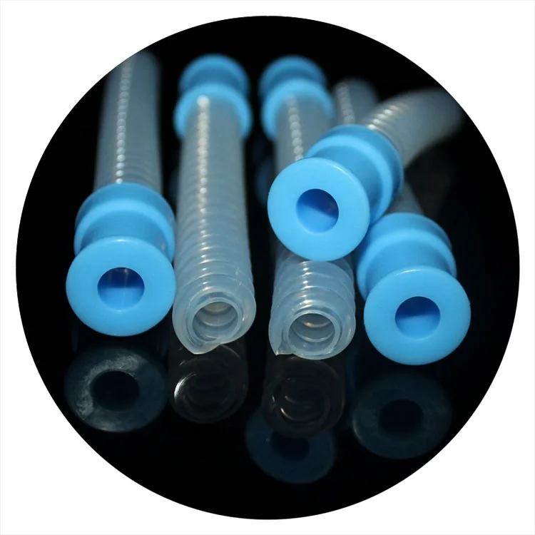 Medical Grade Kinking Resistant Extendable High Flow Reusable Breathing Circuits Silicone Corrugated Tube