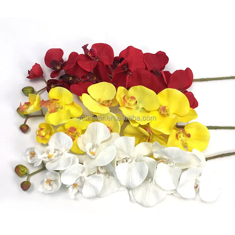 TCF Single Stem Wholesale Real Touch White Orchid Flowers Artificial Phalaenopsis Red Orchids for Wedding Decor