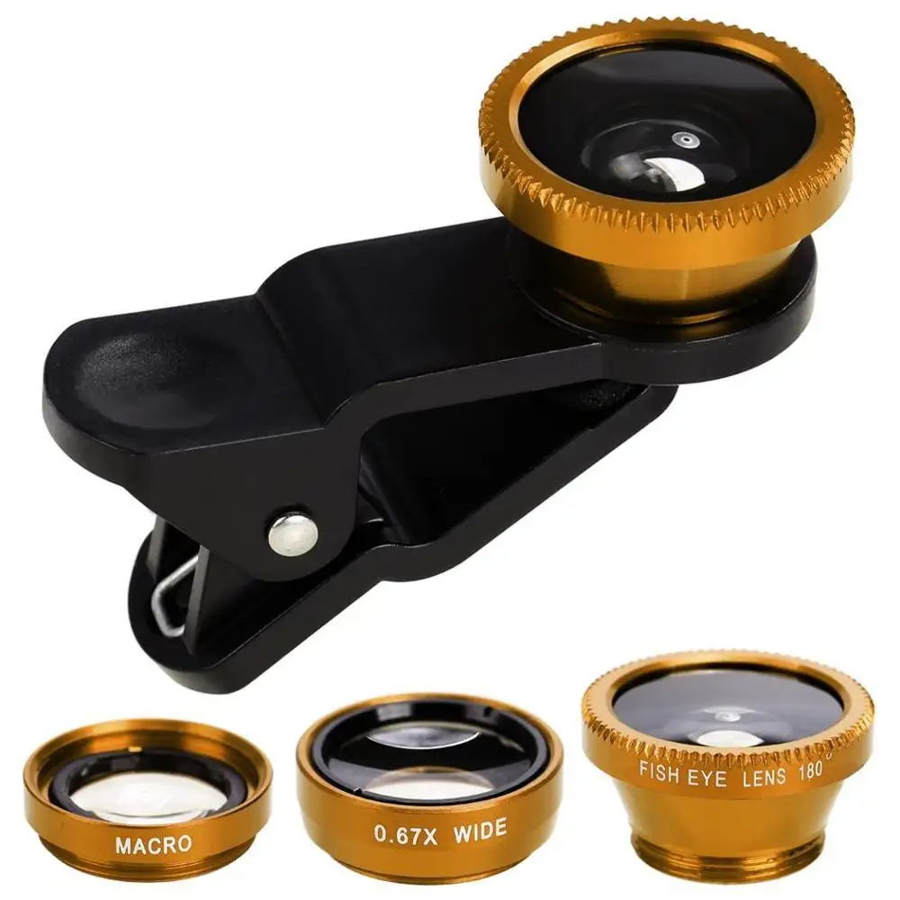 2022 Hot 3 in 1 Wide Angle Macro Fisheye Lens Smartphone Mobile Phone Lens Fish Eye for Phone Camera Lens