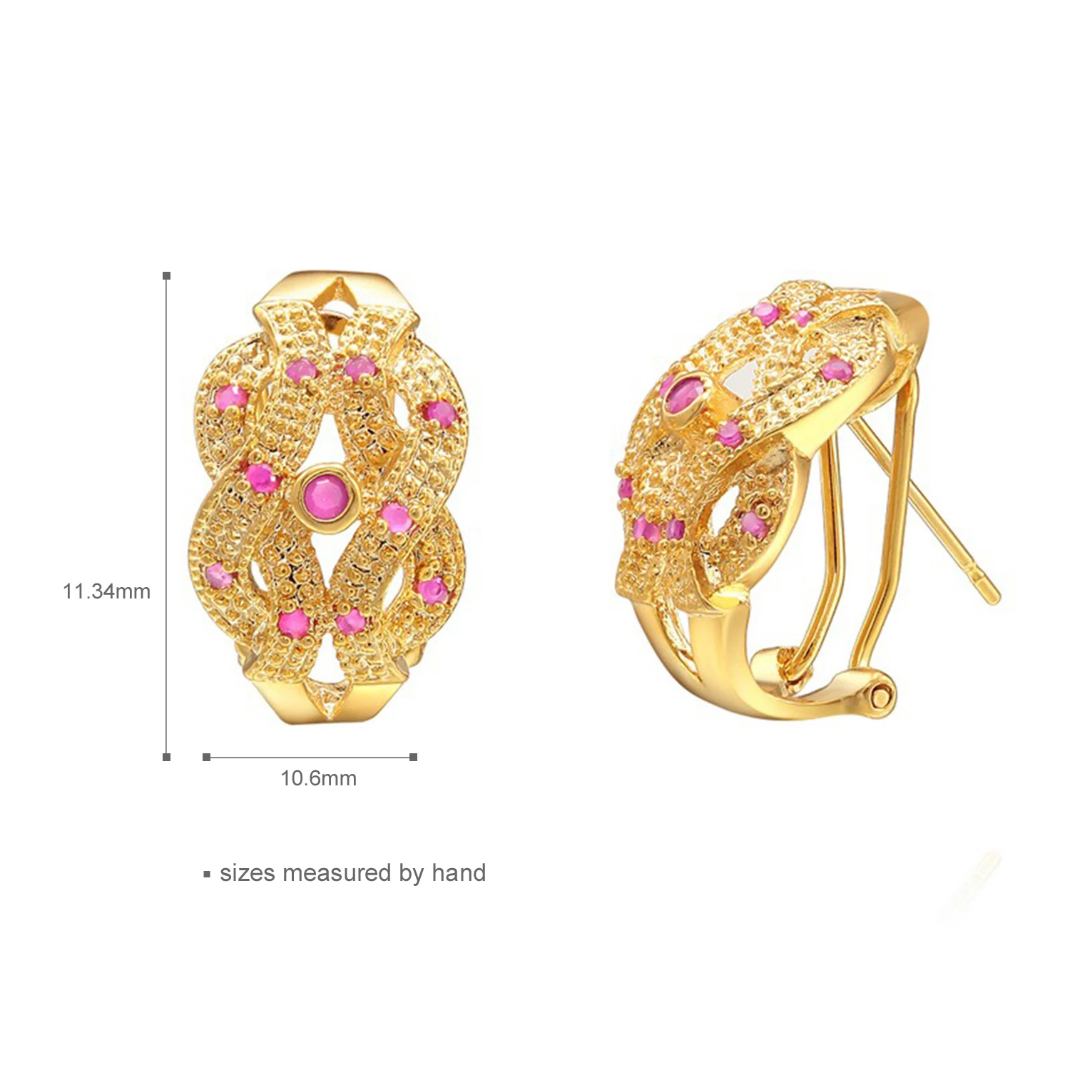 Luxury Earring 925 Sterling Silver Two Color CZ Clip On Women Gift Earring Clip Jewelry(图4)
