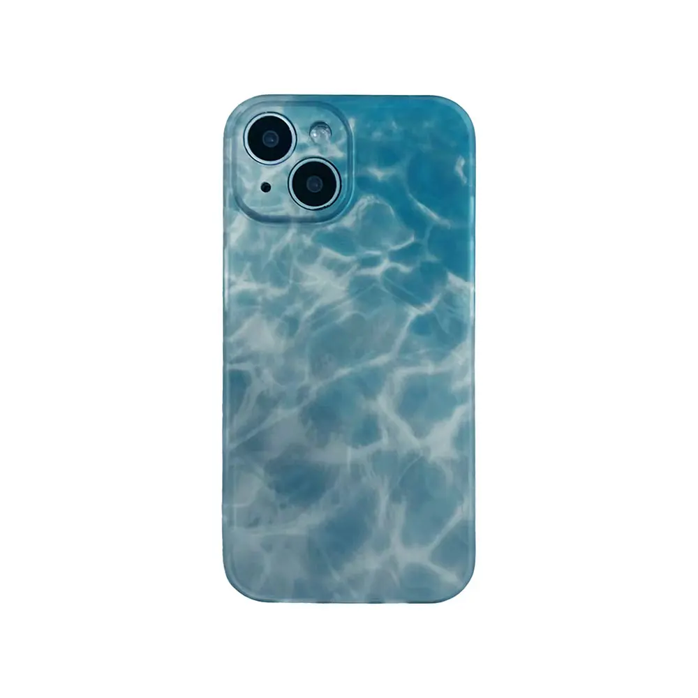 Laudtec Sjk758 Blue Water Ripple Mobile Phone Case Frosted Thin Shell Skin Friendly For Iphone 16 15 14 13 12 11 Plus Pro Max