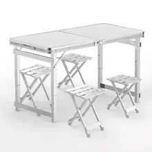 Affordable and Lightweight Outdoor Garden Portable Camping Folding Table Aluminum Alloy Picnic Barbecue Table and Chair Set