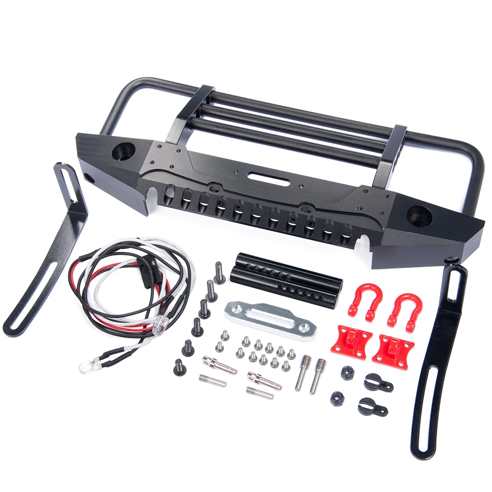RC Front Bumper With Winch & LEDs For Axial SCX-10 Dingo/Honcho - 43mm Mount - View #13