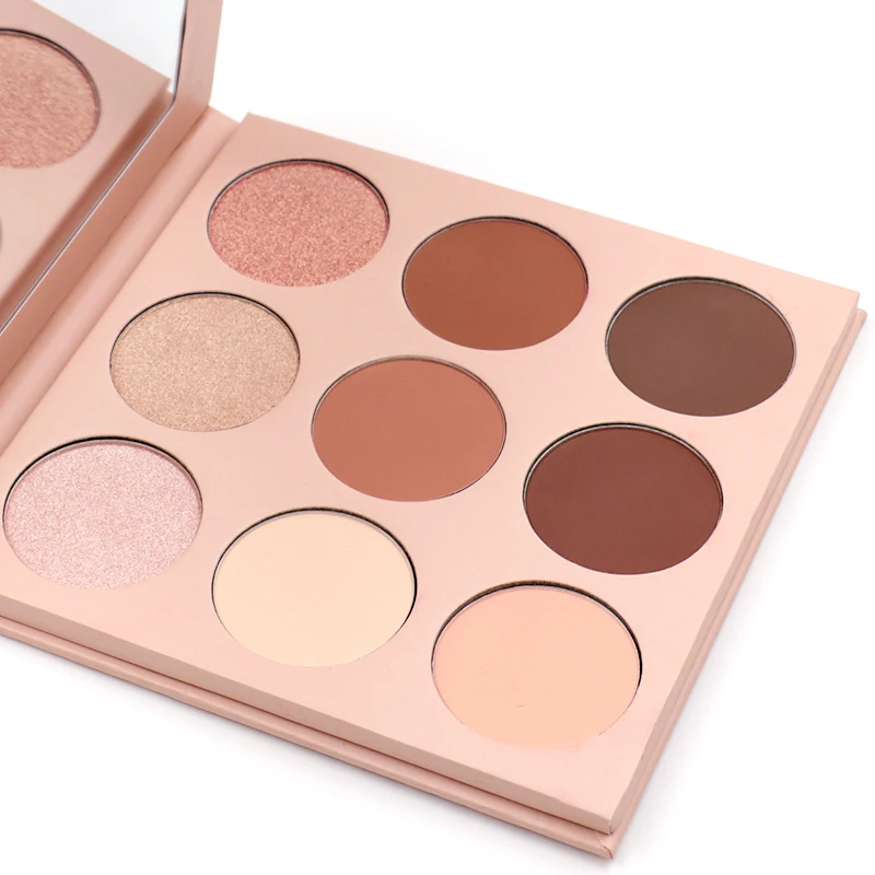 New Design 9 Color Eyeshadow Mixed Highlighter Contour Makeup Bronzer Palette