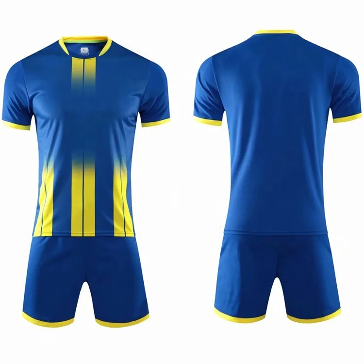 Wholesale yellow blue soccer jersey For Effortless Playing 