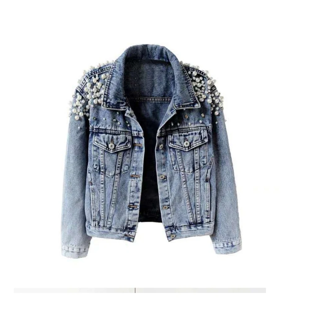 Breathable Women's Casual Short Denim Jacket Coat Long Sleeves
