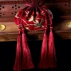 Borsa vuota con doppia nappa gru rosso vino