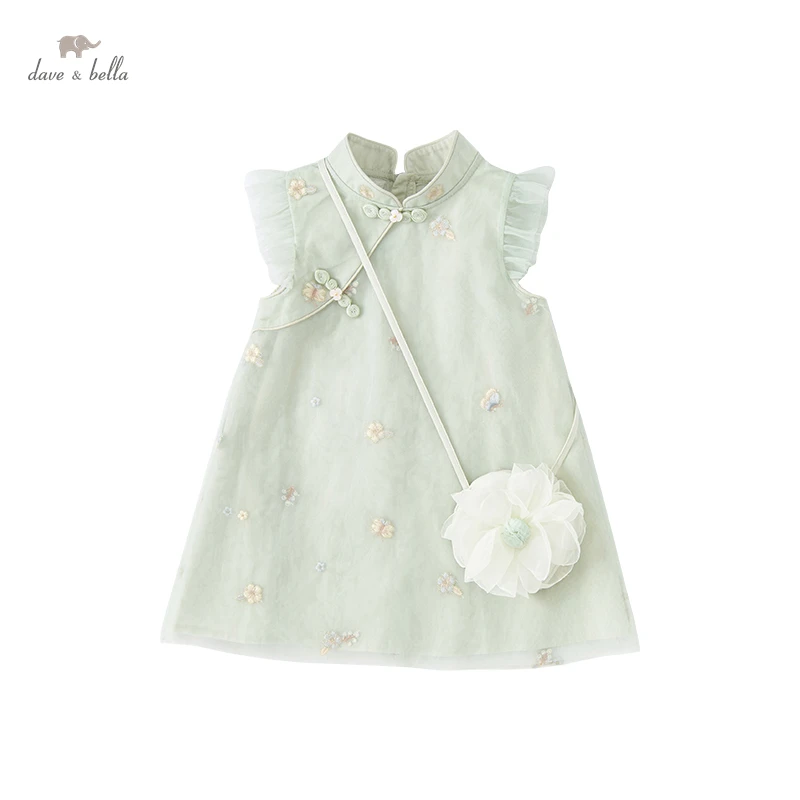 open lace back dress Dave&Bella Summer Toddler Girls Elegant Light Blue Lightweight Breatha   Dave & Bella