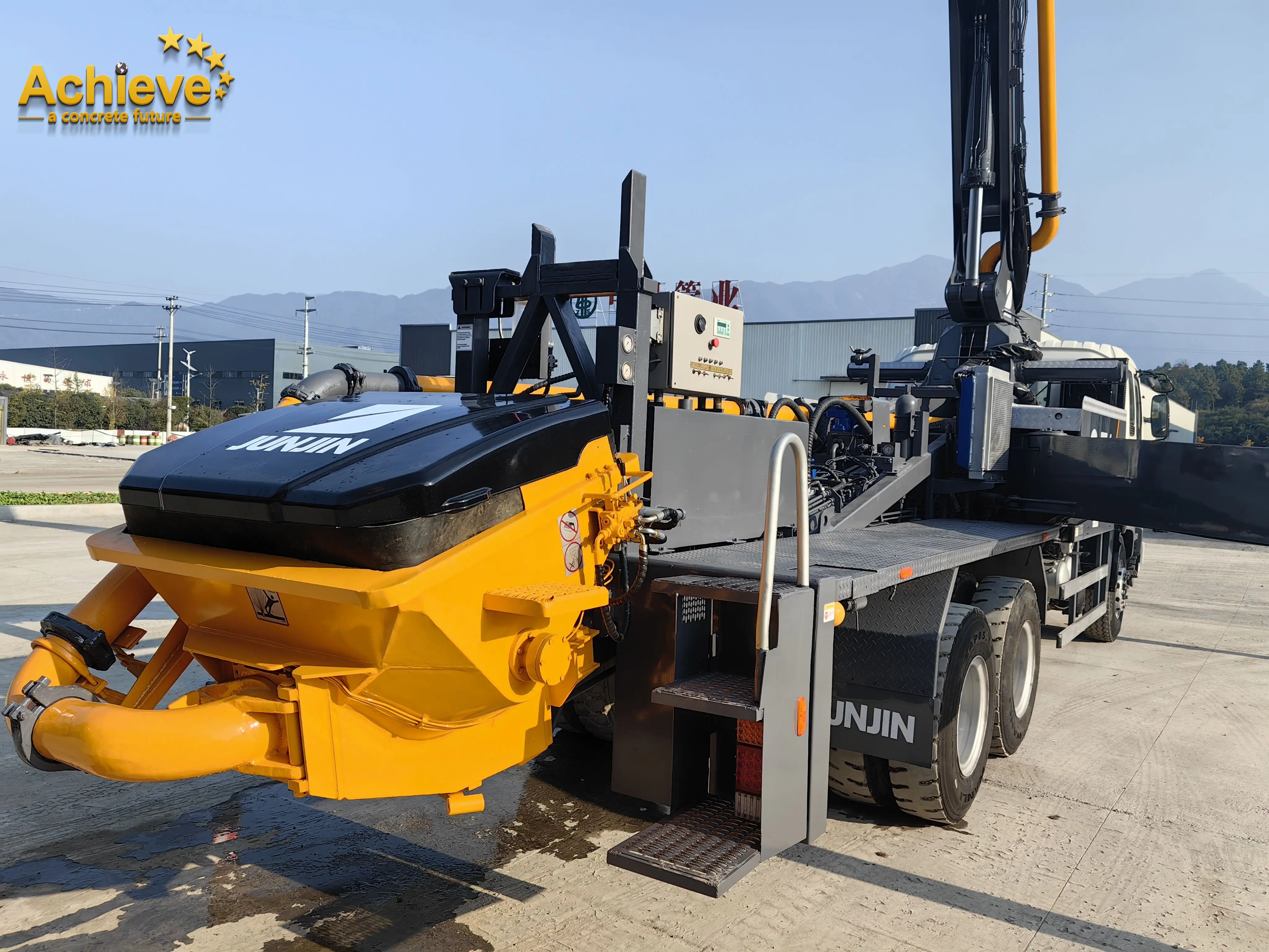 Achieve Junjin 37M Switching System Hydraulic Used Mayco Concrete Pumps for Sale Spot New Products Jxr37-4.16Hp Concrete Pump