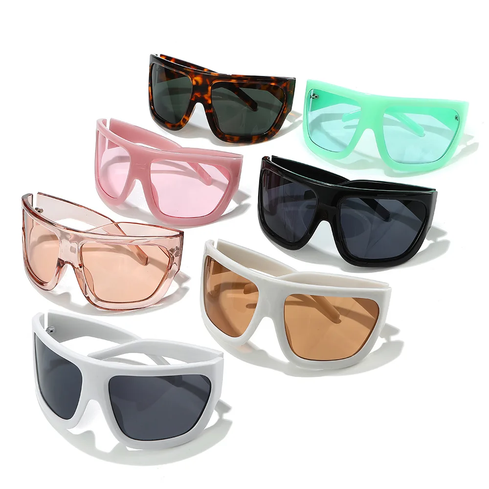 2024 Oversized Mask Shield Y2K Sunglasses - UV400 Protection display picture 1