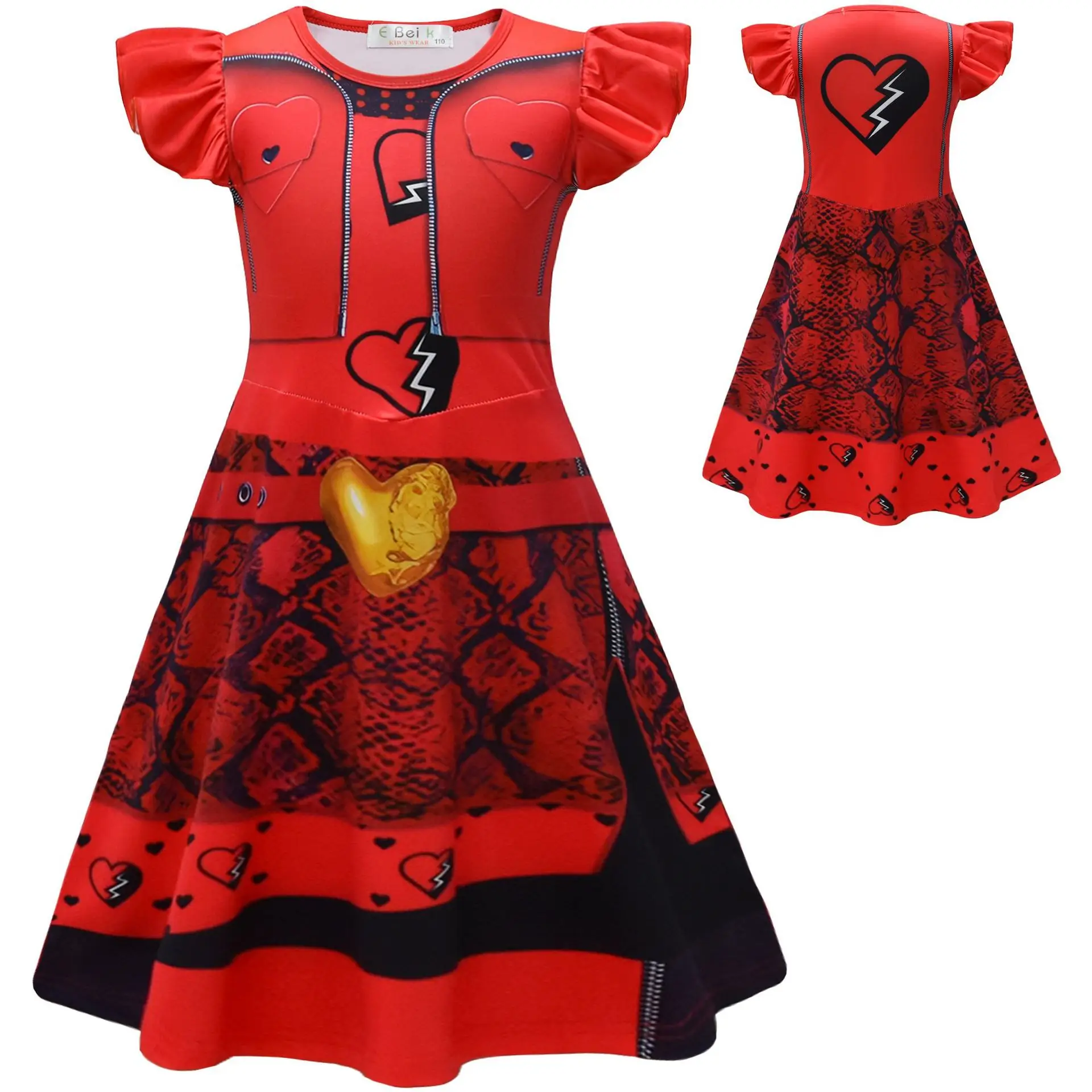 open lace back dress Descendants Costume Queen of Hearts Cosplay Red Dress For Adult Female   Cosplaysky.ca