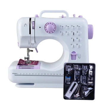 Mini 12 Stitches Sewing Machine Household Multifunction Double Thread And Speed Free-Arm Crafting Mending Machine