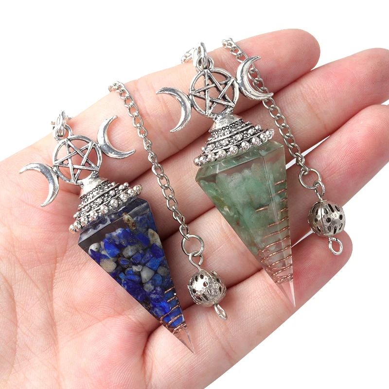 Support En Bois Pour Pendules De Divination - Motif Lune Et étoiles, 18 Emplacements - Présentoir Cristal, Sorcellerie - 3