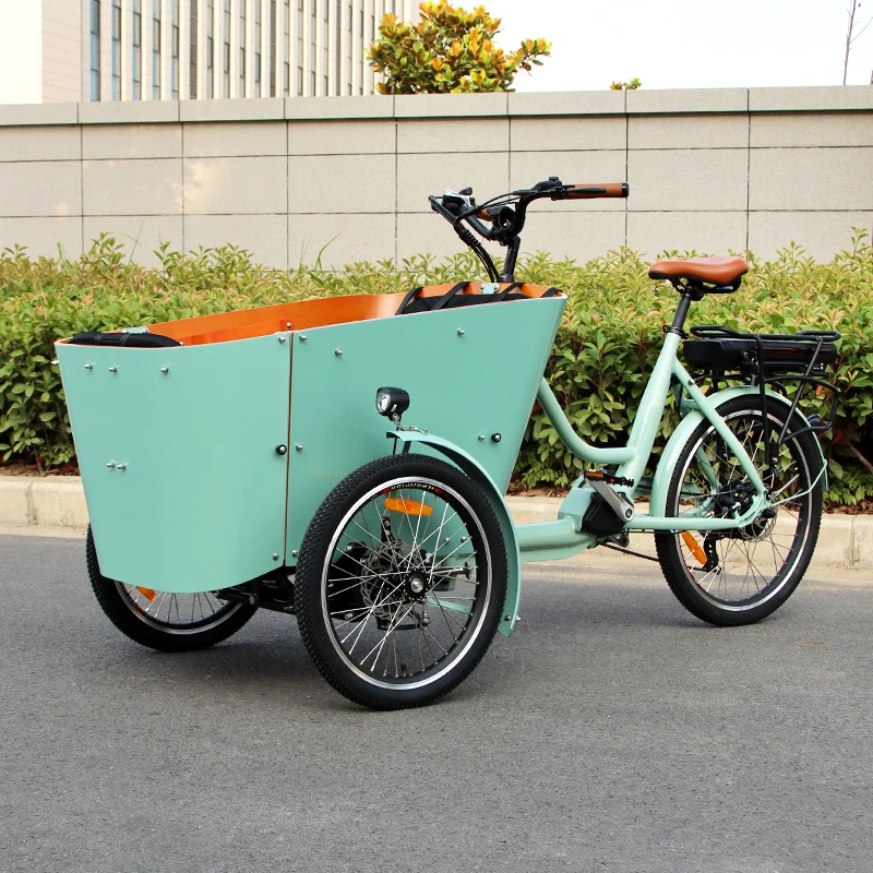 Dutch EU Passenger Bicycle Cargo Bike Trailer for Kids Children Baby Dog  Pet with Box wheel Tricycle Carry Kids and Goods
