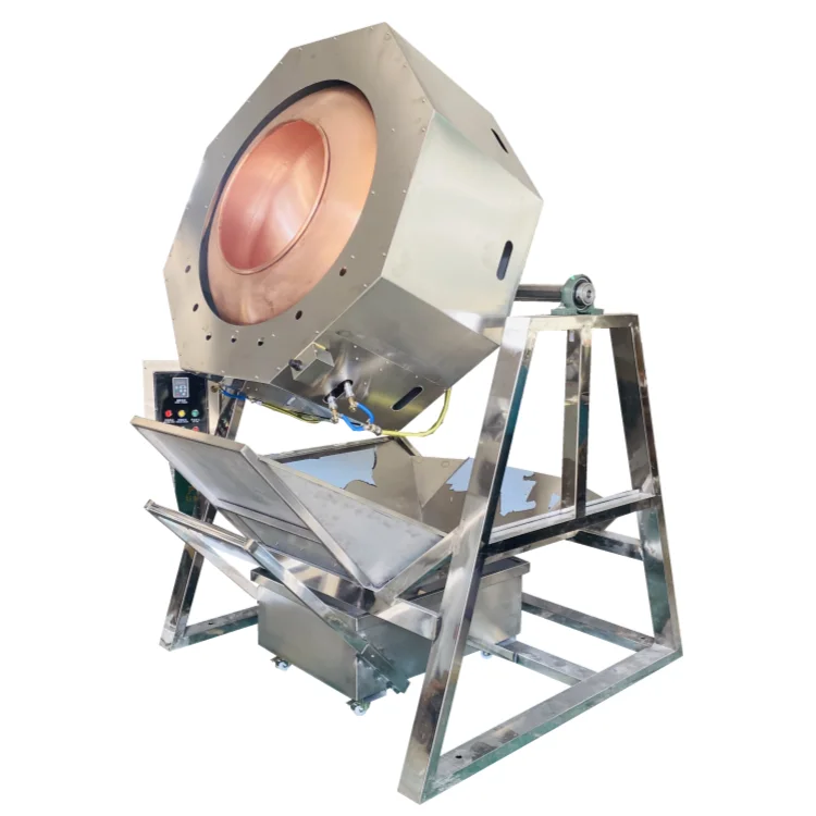 Automatic Discharge  Nuts Caramelizing Caramel Peanut Almond Caramelized Nuts Coating Making Machine