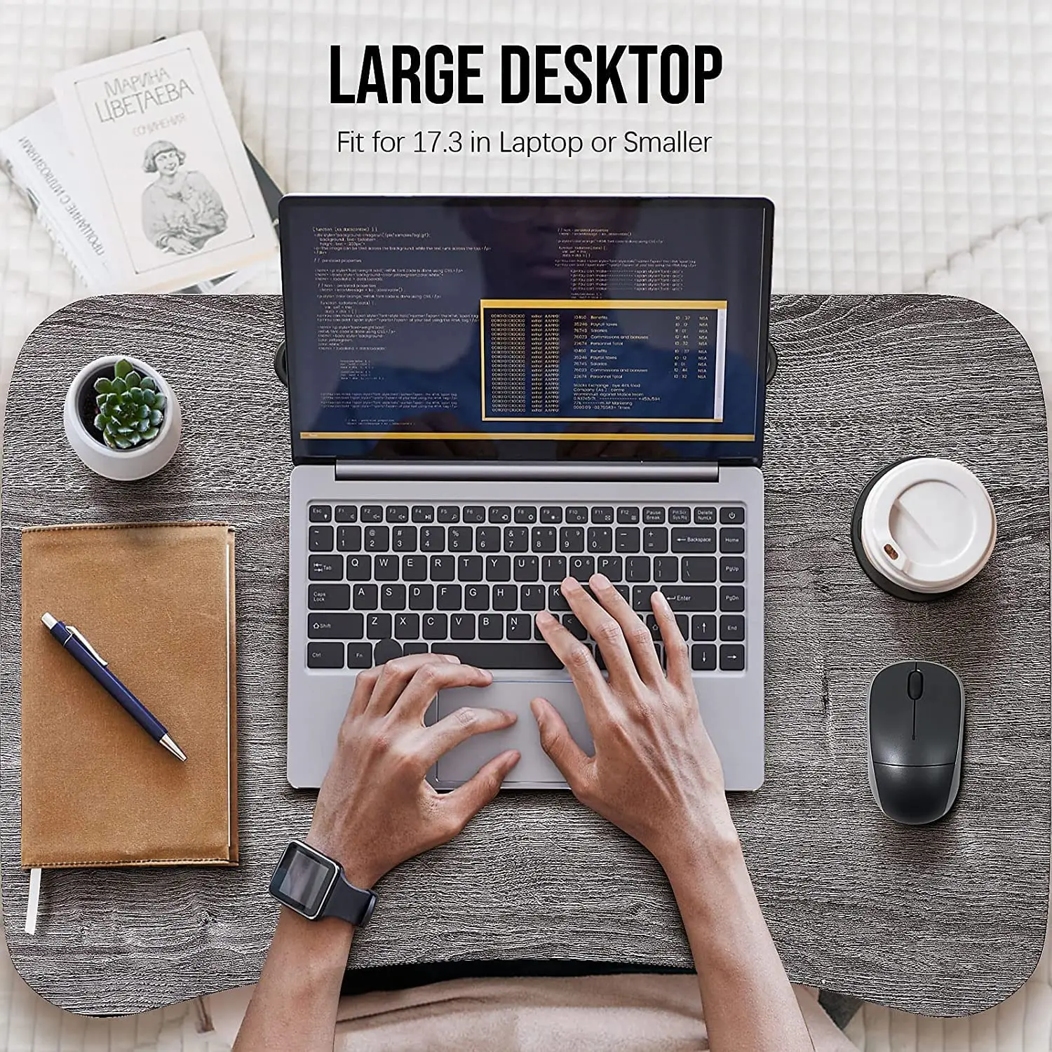  Laptop Bed Desk Lap Tray: Large Portable Foldable laptray  Computer bedtray Table for Writing Reading Eating Breakfast XXL lapdesk on  Low Sitting Floor or Adult Laying Couch : Office Products