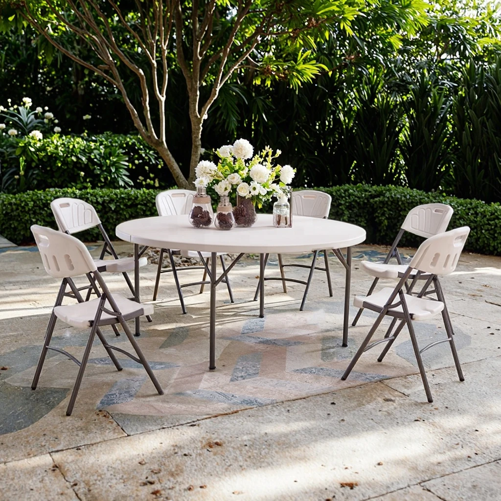 Wholesale Collapsible Round Table Plastic Modern Dinning