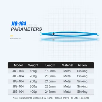 J104 Super Gangster Fastfall Stick III Metal Jig Lure 150g-400g Slow Jigging Lure Sinking – Metal Jig – view 3
