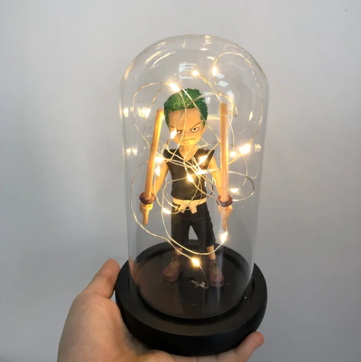 Аниме цельный соломенный головной убор Луффи ПВХ экшн-фигурка Веселая кукла в стеклянном куполе Коллекционная модель игрушка Рождественский подарок