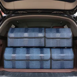 Сверхмощный портативный кожаный Органайзер для багажника автомобиля коробка хранения на заднее сиденье с ручкой