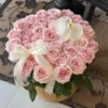plain jade blooming flowers woven basket-33 roses