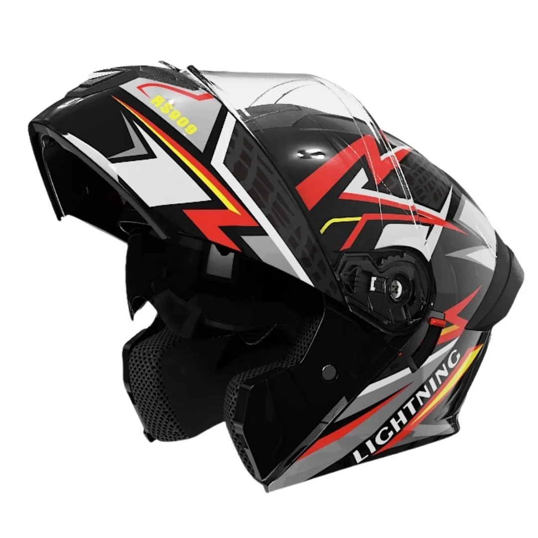 abs motorcycle helmet Robo with Throat Guard The interior of this motocross helmet is easy to detach and wash HALYING Lightweight Motorcycle Half Helmet