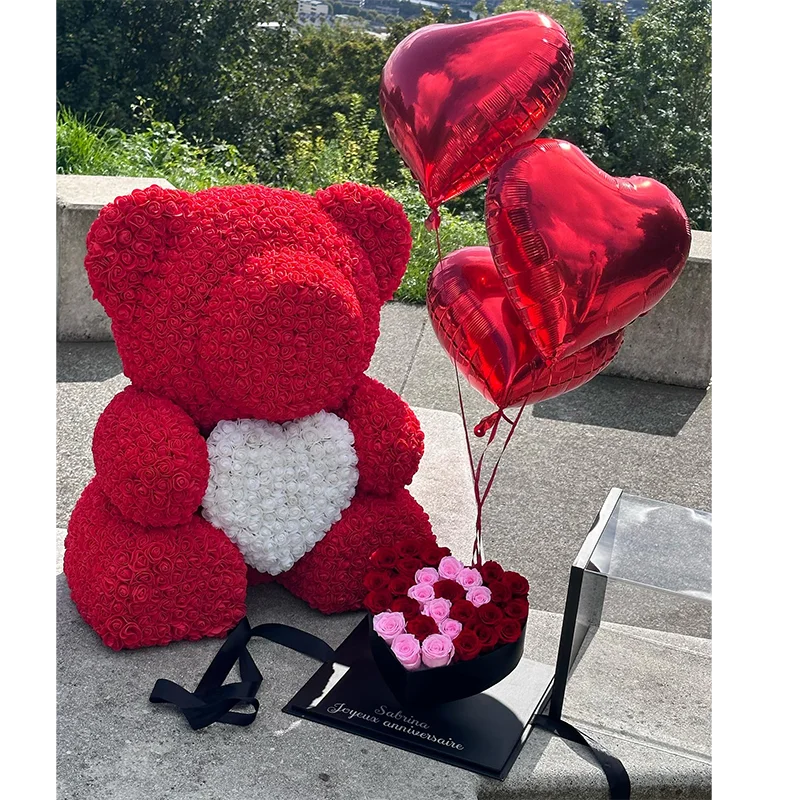Top Seller Valentine Rose Bear 25cm - Forever Lasting Gift