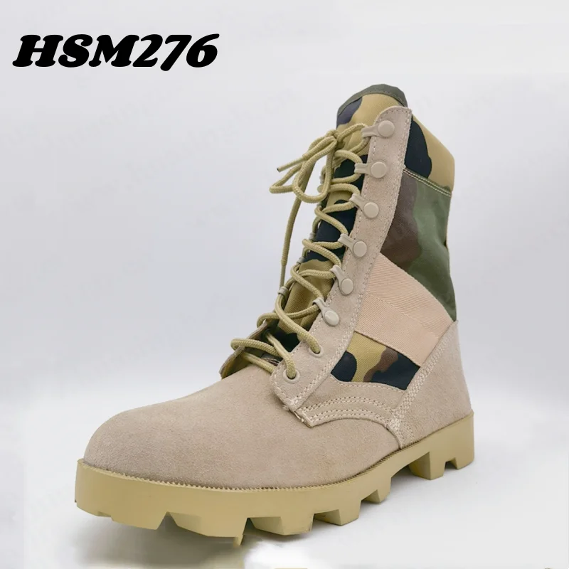 Rwh,high-cut Breathable Camouflage Hiking Boots with Thickened Neckline Affordable Price Rubber Sole Military Boots HSM276