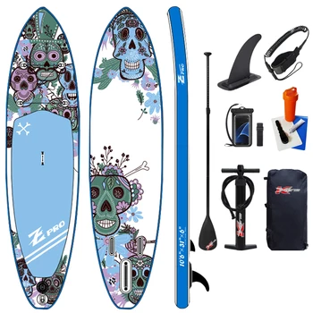 Zebec Woosung printed supboard sup double layer folding paddle board pedal rowing sup for sale