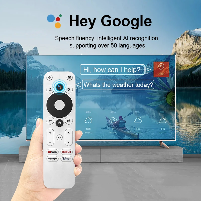New Voice Remote Control Compatible for Google TV Set-top Box H96 Max HAKOPRO Android MECOOL SKYWORTH Google Certified TV Stick