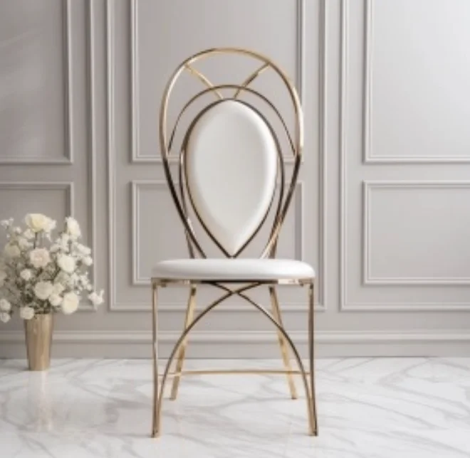 LIYUAN wholesale gold stainless steel stackable event chair with