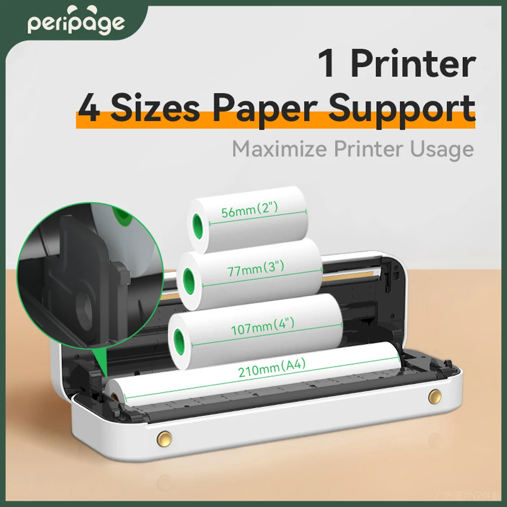 PeriPage A40  Wireless USB Android IOS BT Printers for PDF File A4 Thermal Paper Thermal Documents Printer