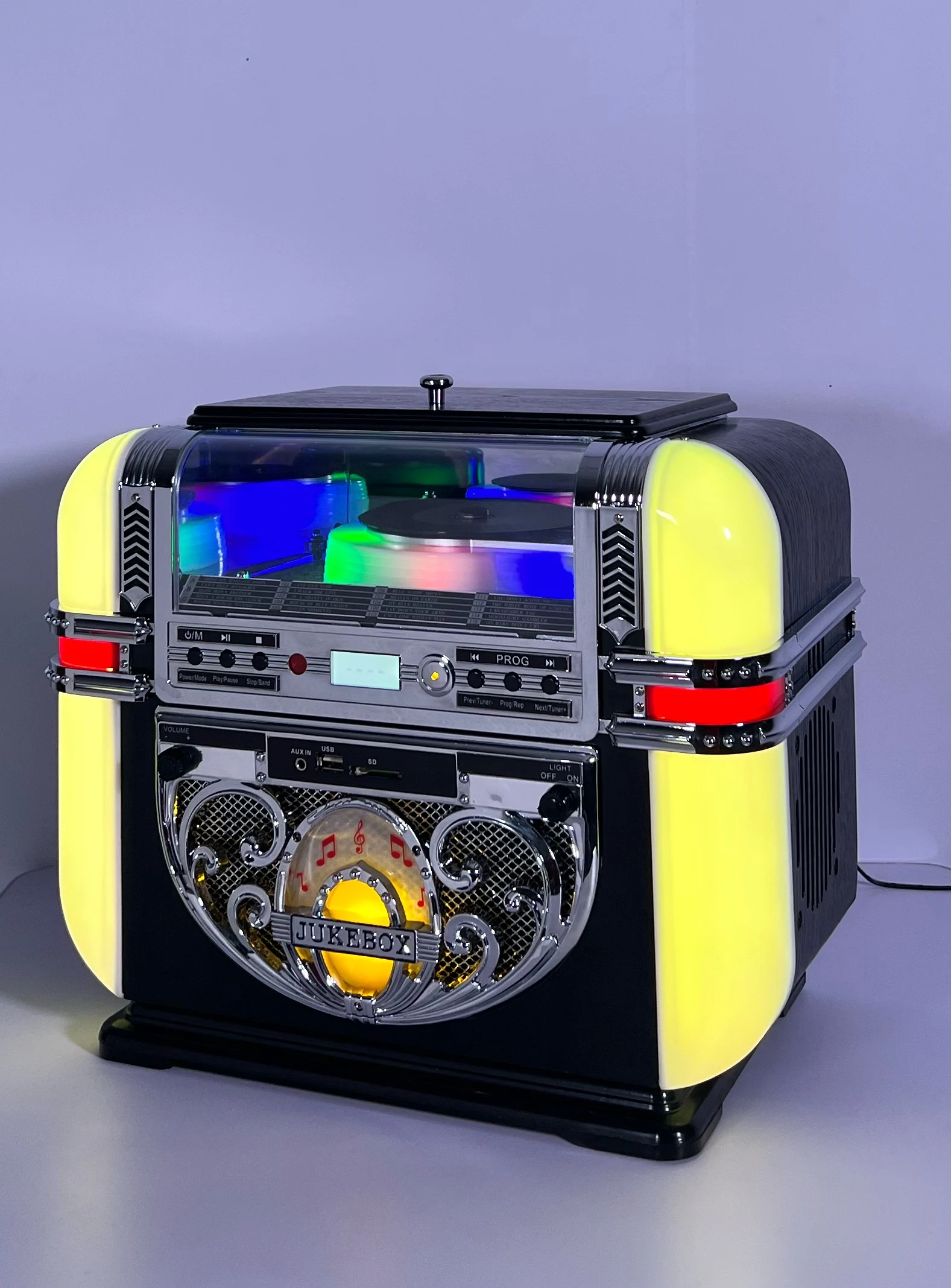 Vintage Jukebox with CD, Radio, and BT - Wanxing JSY-09X