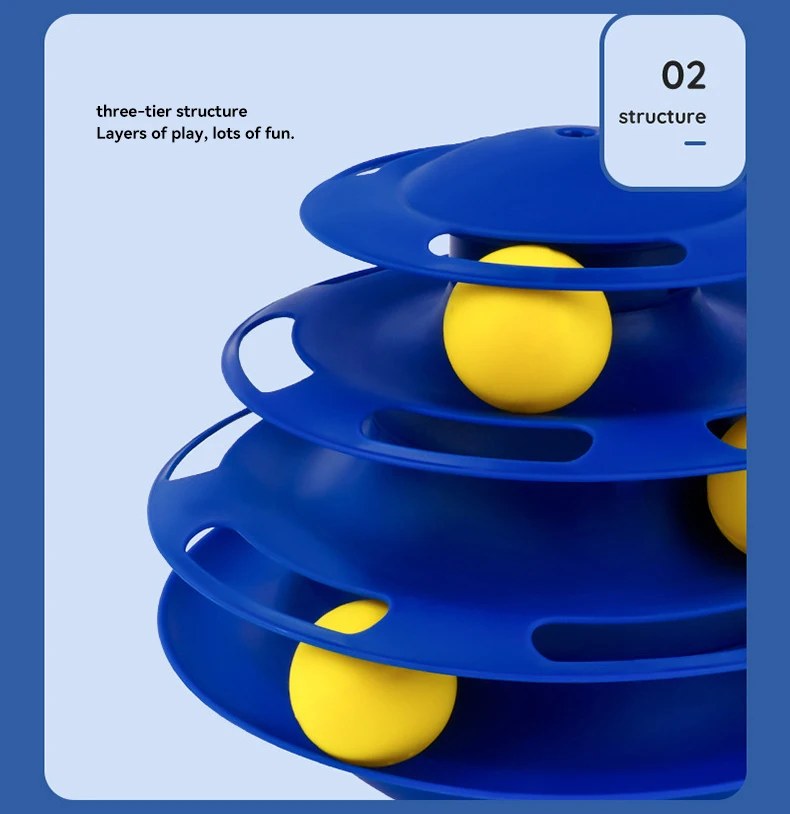 New Cat Toy Interactive Three-layer Cat Turntable Track  Self Hi Toy Cat-teasing Stick  Wholesale manufacture