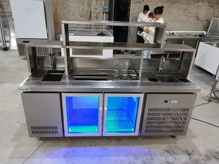 HENGZHI 304 Stainless Steel Bubble Tea Machine Work Table