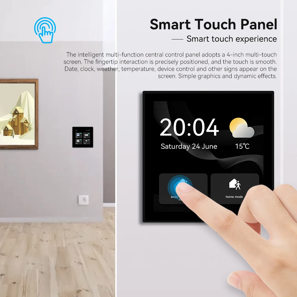 2022 New Arrival 4 Inch Touch Screen Display Smart Home Zigbee System ...