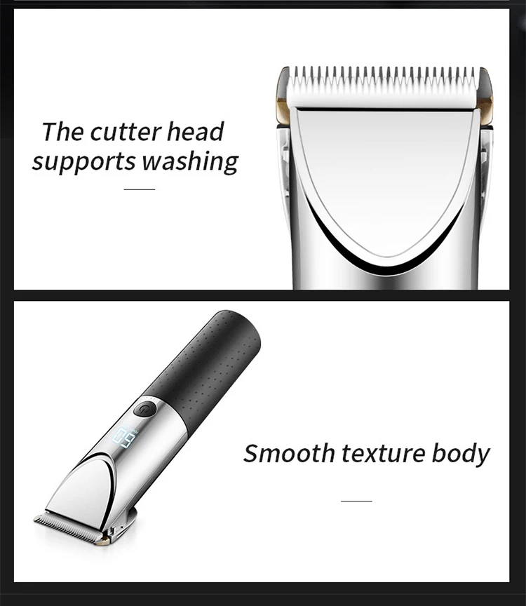 Professional Hair Clippers Lcd Cordless Hair Trimmer For Men Hair Cutter Machine