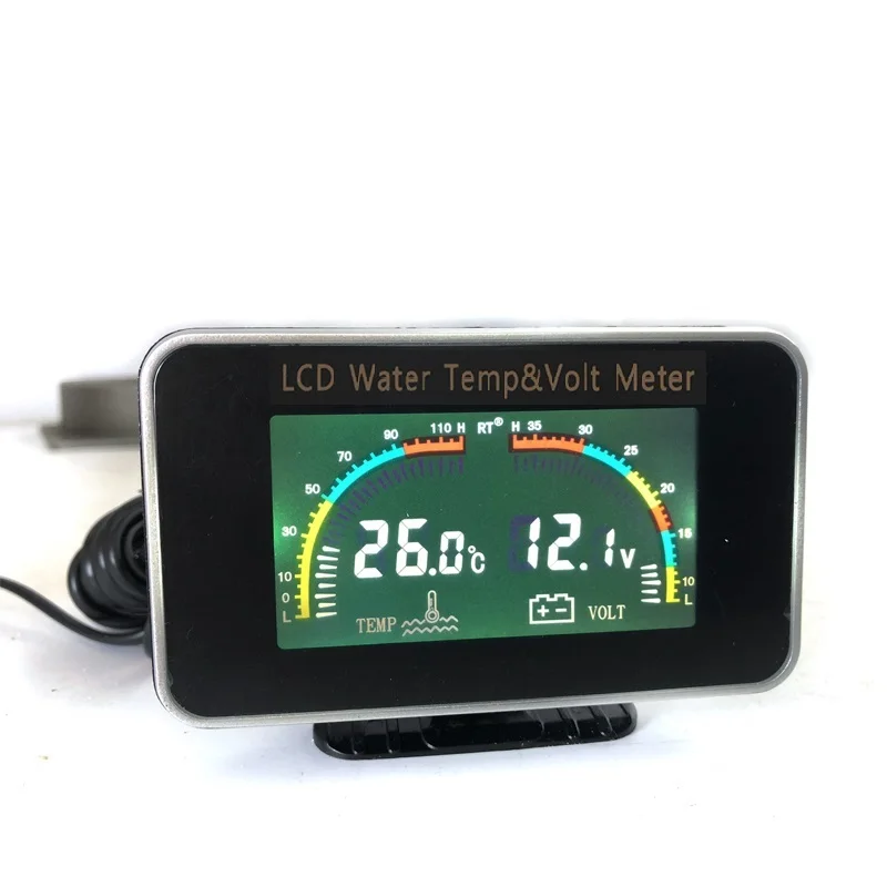 2 Functions Universal 12v/24v Truck Car Voltmeter Gauge + Water Temperature Gauge Set Meter Sensor Oil Pressure Indicator