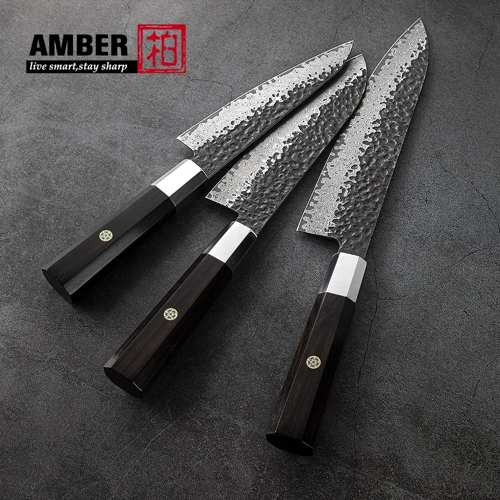 Hot Selling Kitchen Chef Damascus Knife Set 67 Layers VG10 Japanese Knife Damascus Steel Meat Slicer Butcher Knife Set