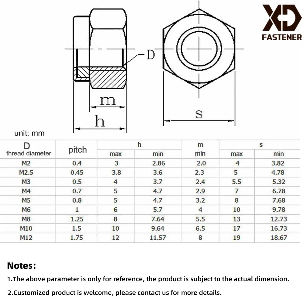 Custom Ss 304 316 Stainless Steel Din 934 985 982 M5 M6 M8 M12 3/8 Tall ...