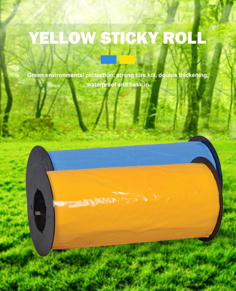 Yellow Double Sided Glue Covered Sticky Roll Traps Bugs
