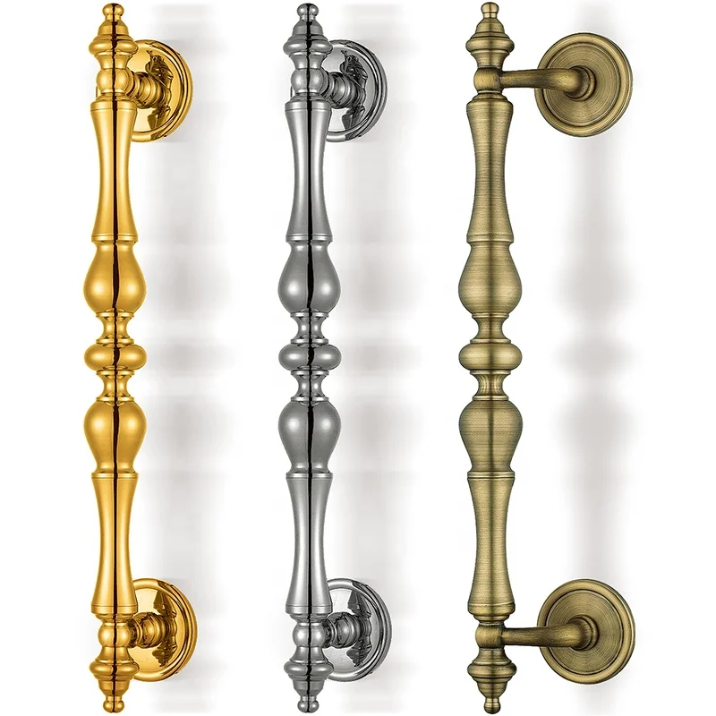 High Quality Luxury Antique Gold Brass Front Main Door Handles Glass Door Push and Pull Handle Entrance Door Pull Handle