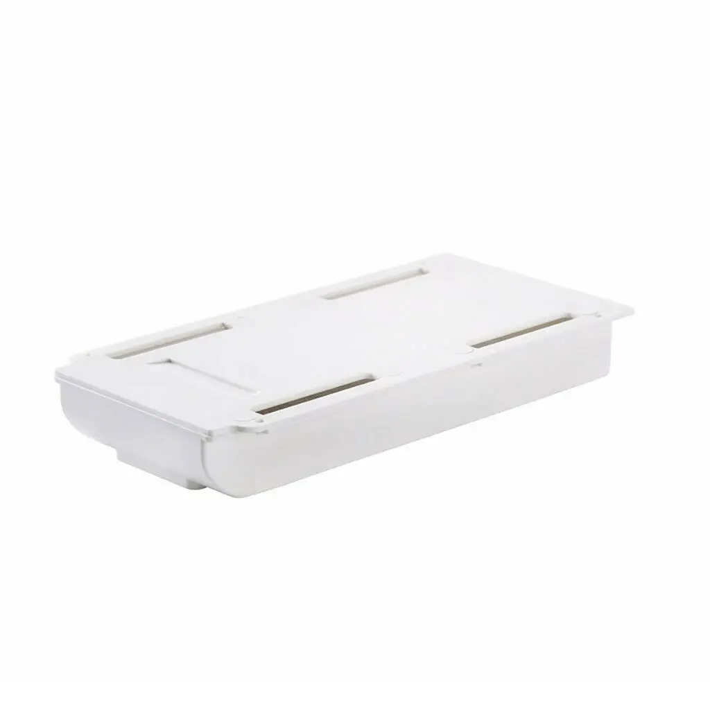 White/Gray Under-Desk Pencil Drawer Storage Box Self-adhesive ABS Plastic