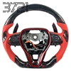 LED Rojo Fibra de Carbono Forjada + Cuero Perforado Rojo