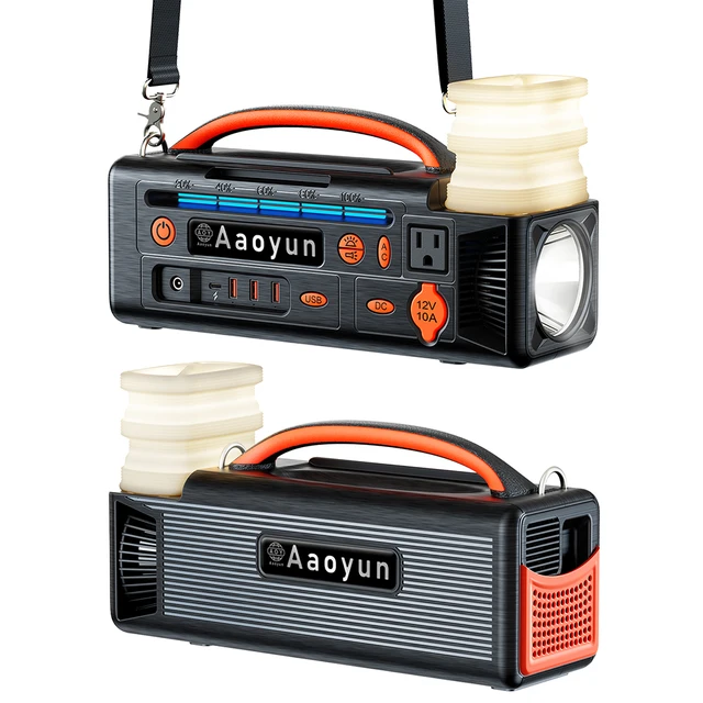 Aaoyun Lithium-ion Battery Outdoor Power Equipment Small Portable Power Station Generator With 20W Flashlight